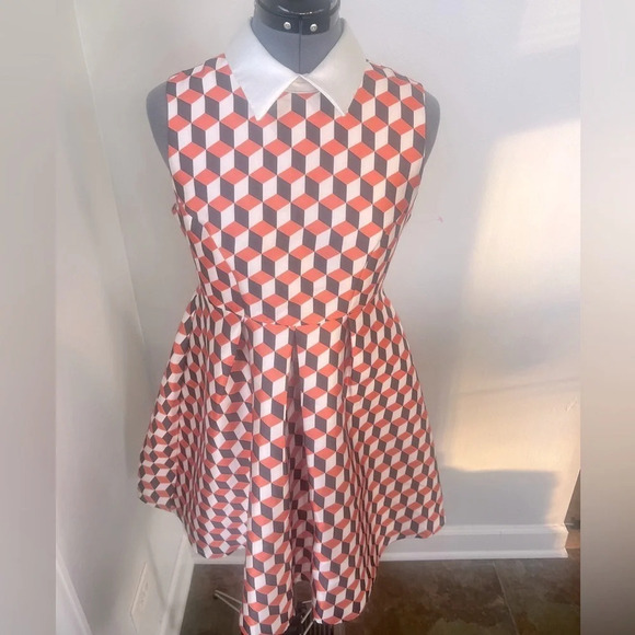 Vintage 60s Sz S Geometric Mod Mini Dress  #Velma  Scooby Doo 60s Housewife - Picture 2 of 16
